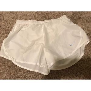 White nike running shorts